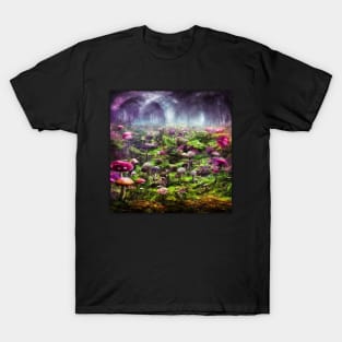 Blue Mushroom Planet T-Shirt